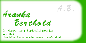 aranka berthold business card